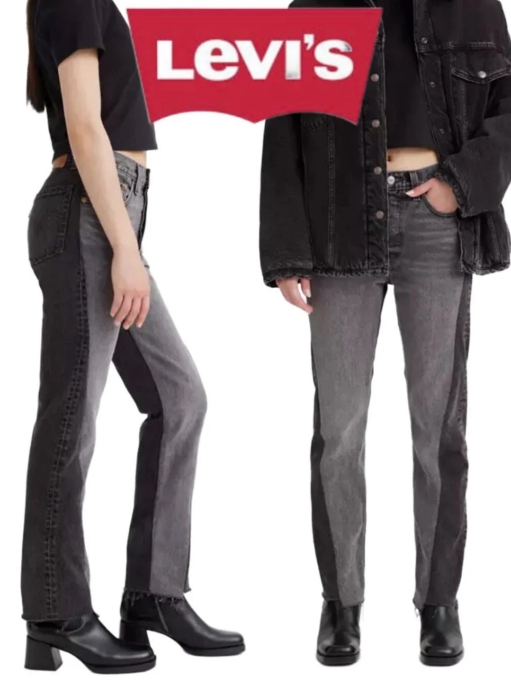 Like 🆕️ Black Levi's Premium 501 Spliced Jeans